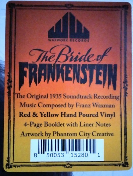 Franz Waxman The Bride Of Frankenstein LP Album vinyl record Limited red 2024