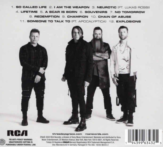 Three Days Grace Explosions CD Album in digipak on RCA hard rock 2022 US import