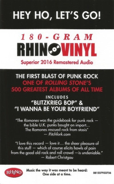 Ramones Ramones LP Album vinyl record 2018 remastered reissue 180gram on Rhino