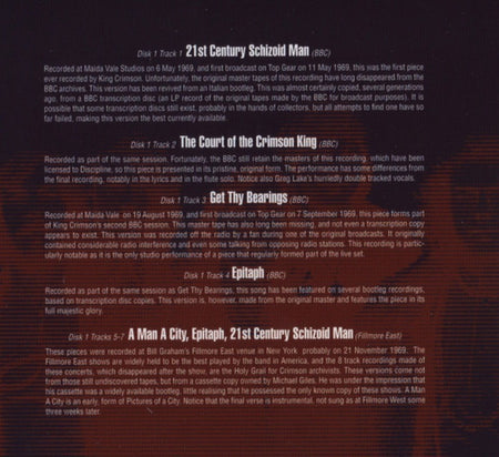 King Crimson  Epitaph Volumes One & Two CD 2 x CD Album reissue in 2018