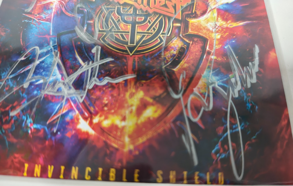 Judas Priest Hand Signed presentation 12" x 18" by Band Members Autograph