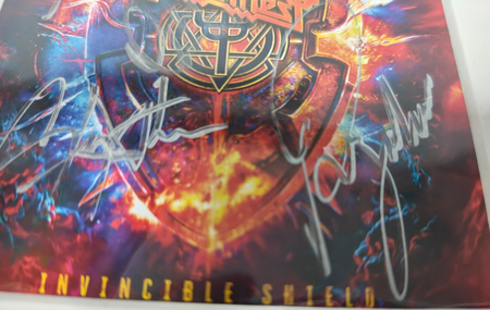 Judas Priest Hand Signed presentation 12" x 18" by Band Members Autograph