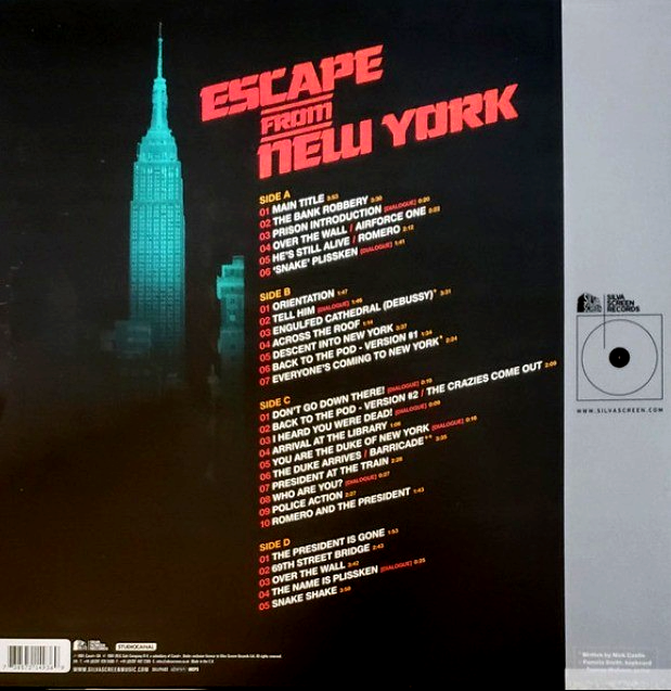 John Carpenter's Escape From New York OST LP Album Vinyl Record Reed 2026