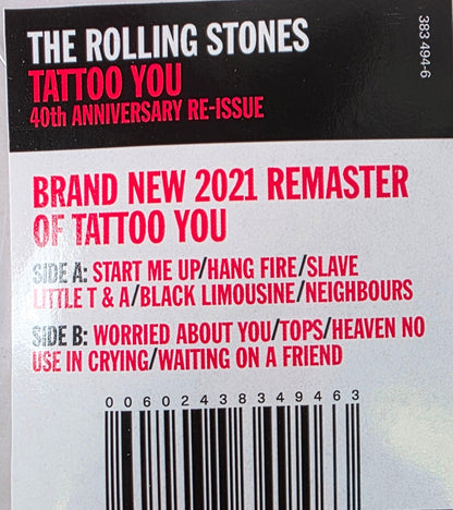 The Rolling Stones Tattoo You Vinyl LP Limited Picture Disc