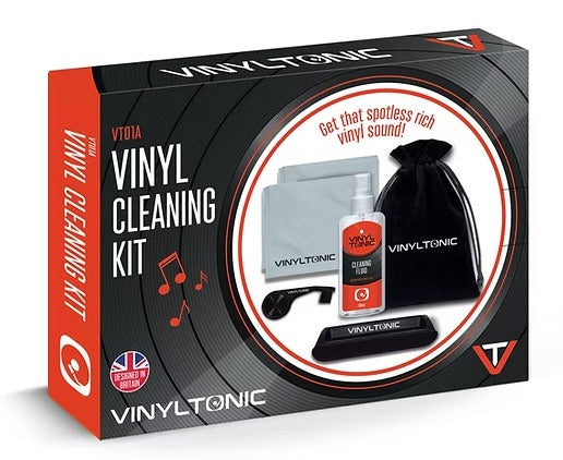 Vinyltonic Vinyl record and stylus Cleaning Kit brush cloth fluid in Bag