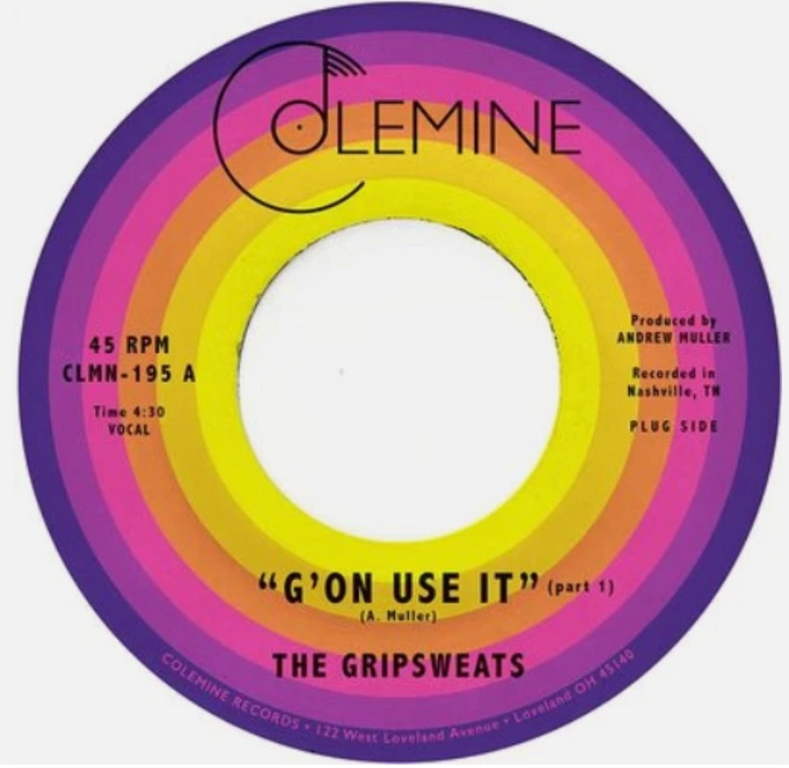 The Gripsweats – G'On Use It  7" Vinyl US Import