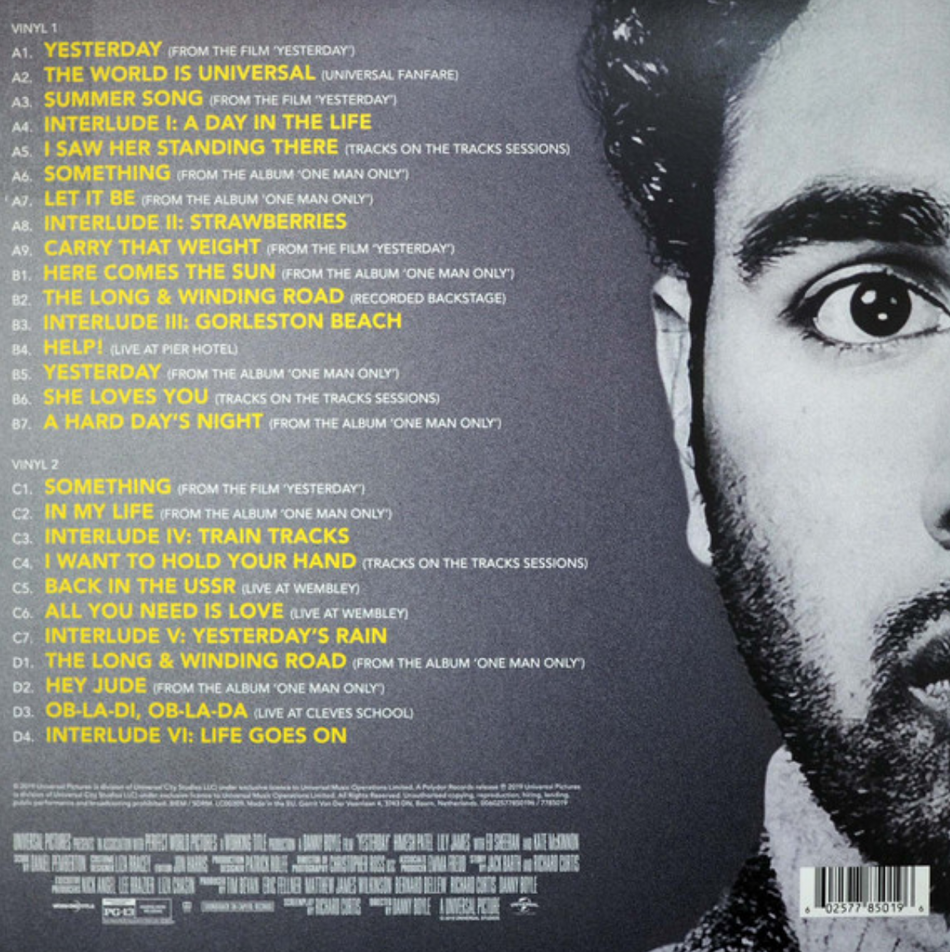 Himesh Patel Yesterday Original Motion Picture Vinyl LP