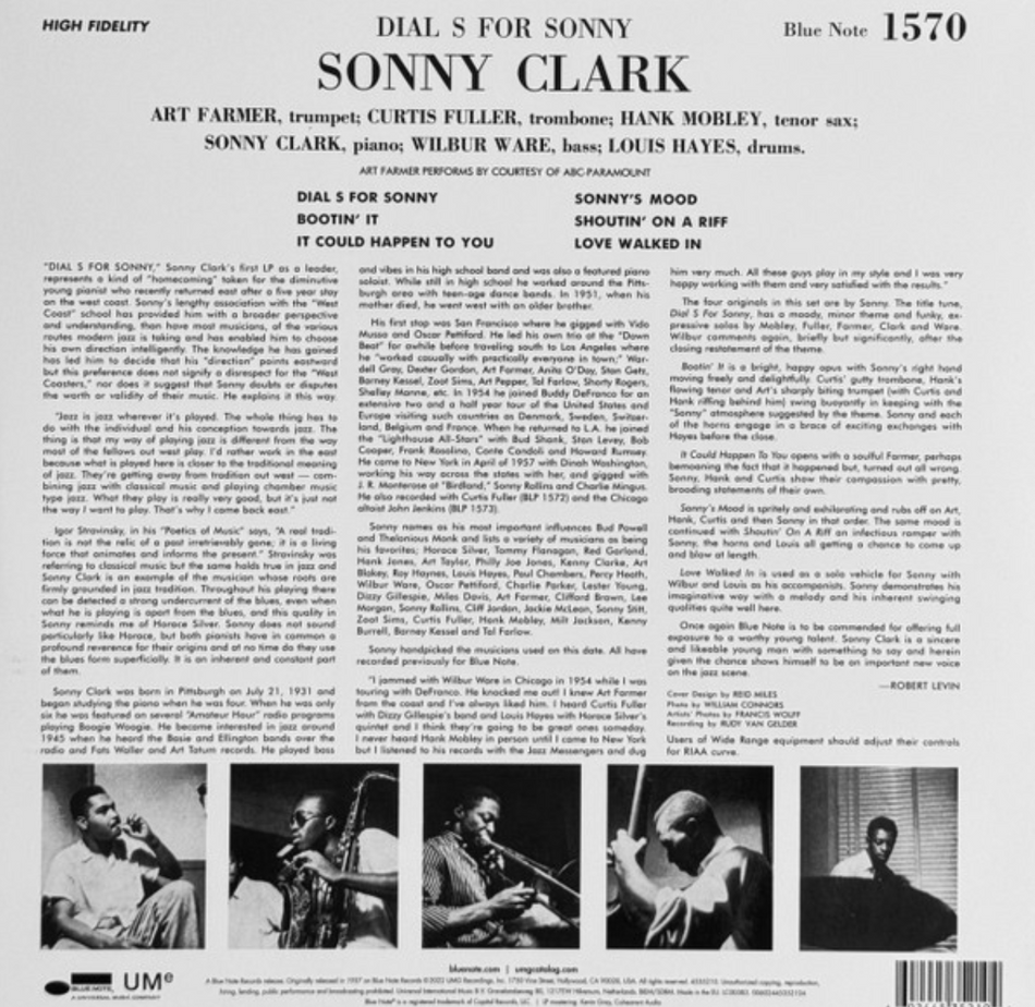 Sonny Clark Dial "S" For Sonny Vinyl LP Mono