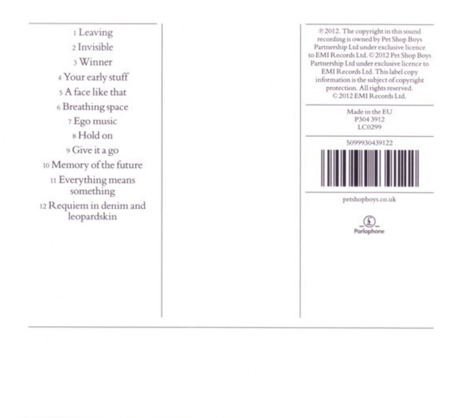 Pet Shop Boys Elysium CD Album