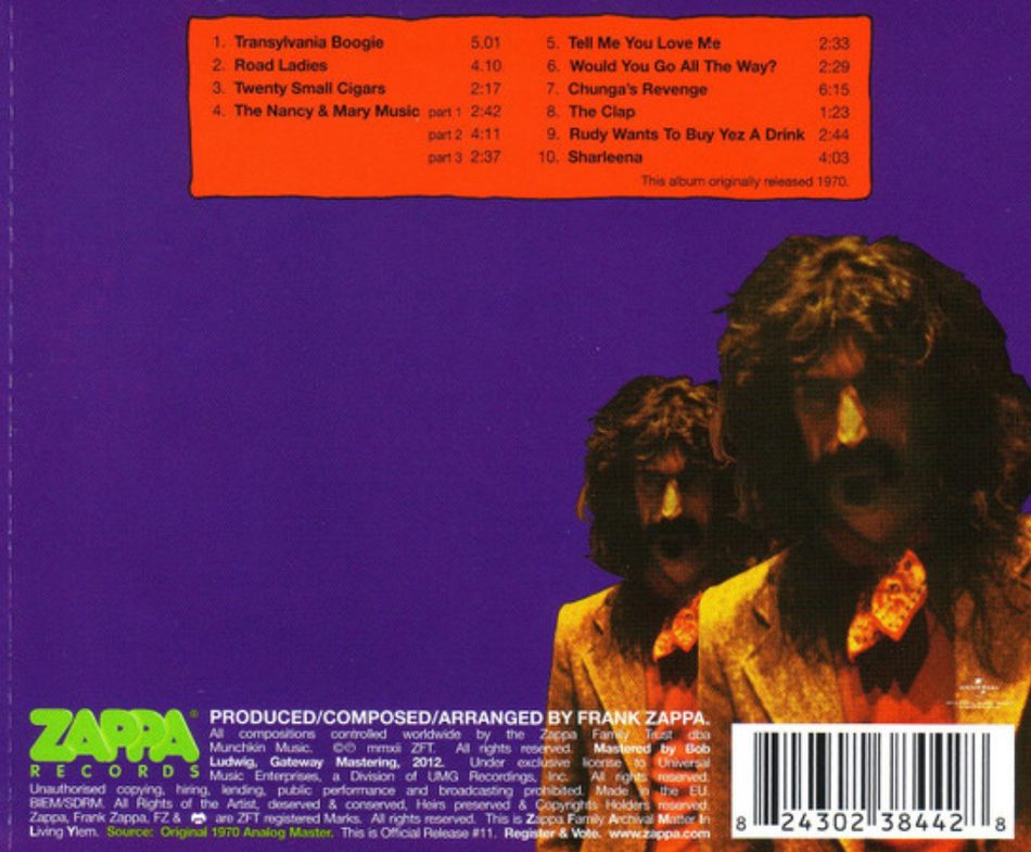 Frank Zappa Chunga's Revenge CD Album
