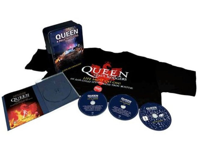 Queen + Paul Rodgers Live In Ukraine Deluxe 2 x CD DVD & Large T Shirt