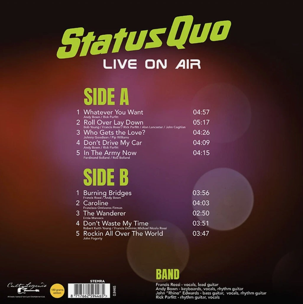 Status Quo – Live On Air Vinyl LP