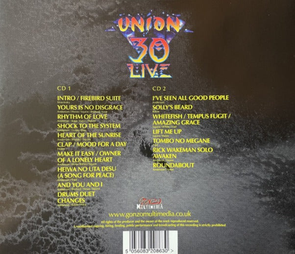 Yes Union 30 Live: Bunka Taiikukan Yokohoma March 4th 1992 CD Album
