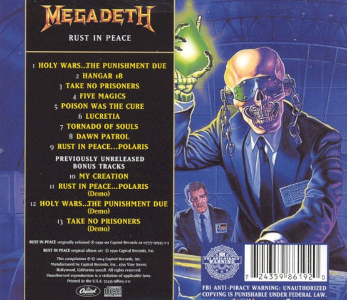 Megadeth Rust In Peace CD Album