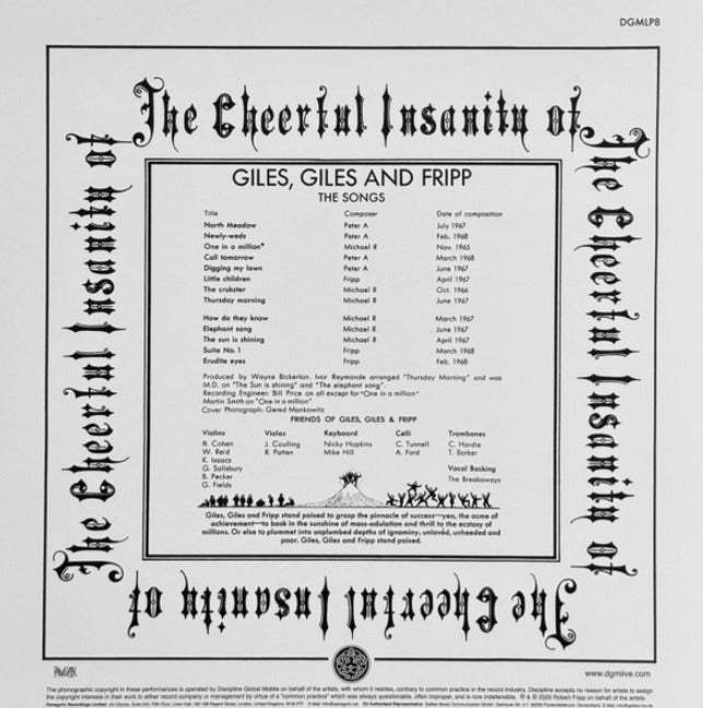 The Cheerful Insanity of Giles Giles Fripp Vinyl LP