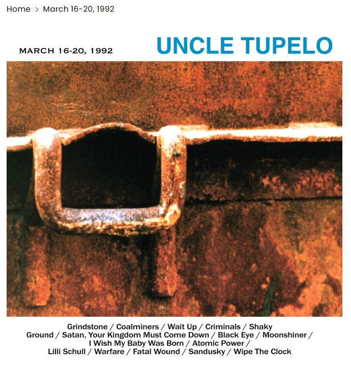 Uncle Tupelo / March 16-20, 1992 (1LP Black) Pre Order 27/11/2026